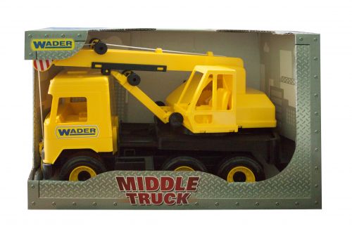 Авто "Middle Truck" кран (жовтий) фото