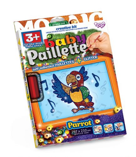 Картина-мозаїка з паєток "Baby Paillette: Папуга" фото