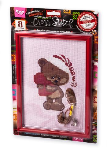 Вышивка крестиком на канве "Cross Stitch: Мишка с сердечком" картинка Вышивка крестиком на канве "Cross Stitch: Мишка с сердечком" фото