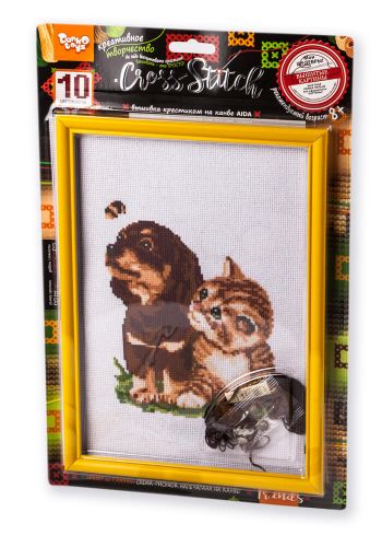 Вышивка крестиком на канве "Cross Stitch: Пёсик и котик" фото