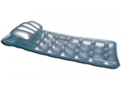 Пляжний надувний матрац з подушкою (сріблястий)  мініатюра фото 1