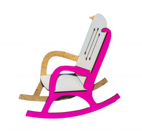 Кресло-качалка (бело-розовый) фото