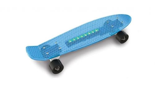 Скейт со световыми эффектами (голубой) фото