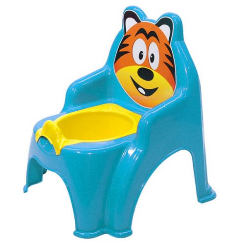 Детский горшок-стульчик "Тигр" (голубой) фото