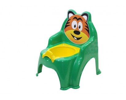Дитячий горщик-стільчик "Тигр" (зелений) фото
