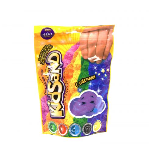 Кинетический песок "KidSand" фиолетовый, в пакете, 400 г фото