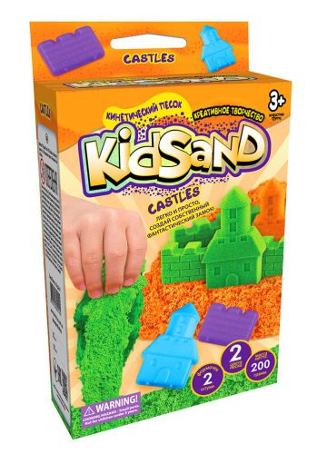 Кінетичний пісок "KidSand: Замок" з формочками, 200 г (рус) фото
