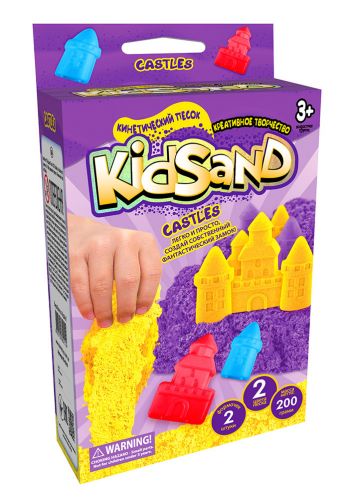 Кінетичний пісок "KidSand: Тварини" з формочками, 200 г (рус) фото
